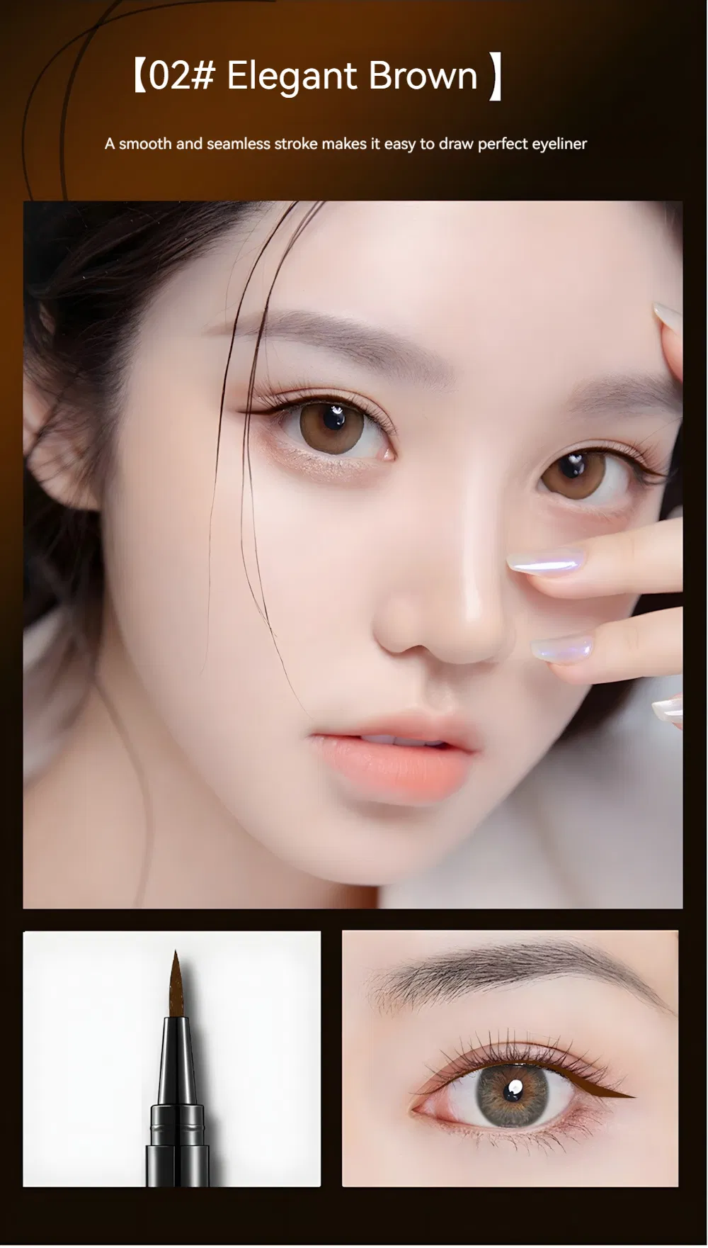 Wholesale Mineral Liquid Eyeliner Pen Waterproof Black Thin Tip Water Activated Private Label for Eye Makeup