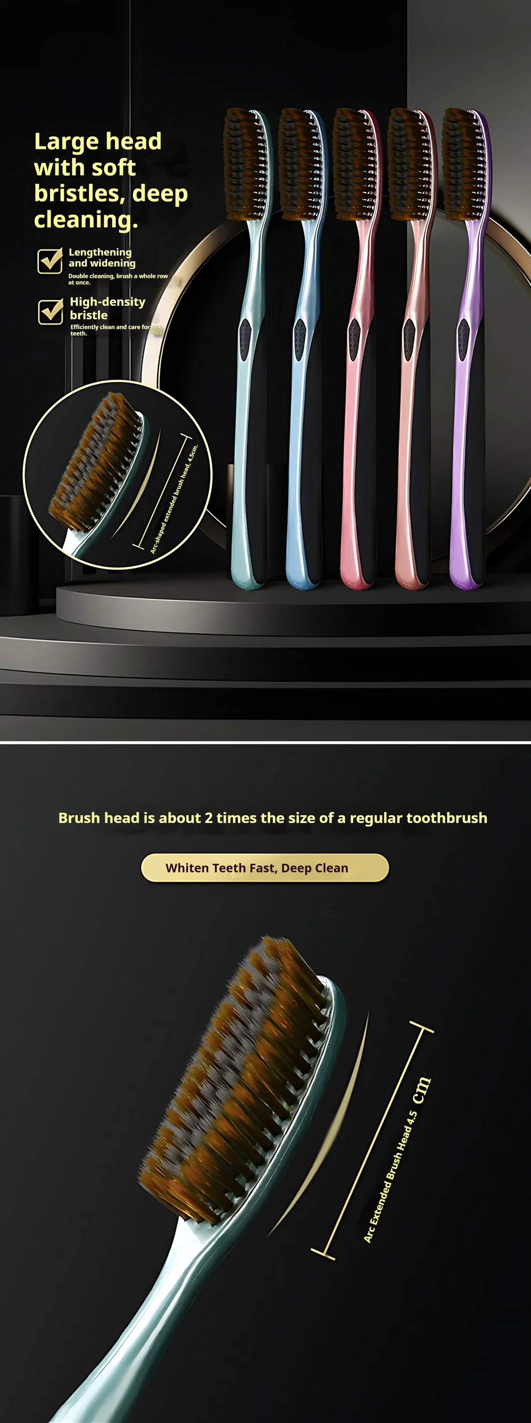 Home Use Eco-Friendly Soft Bristles Orthodontic Toothbrush PBT Adult Manual Toothbrush
