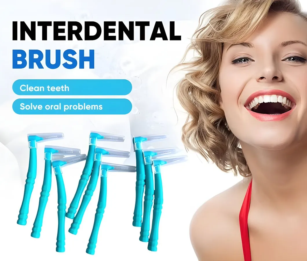 Dust-Proof Cap Disposable Interdental Cleaning Brush L-Type Travel Home Portable Toothing Interdental Brush
