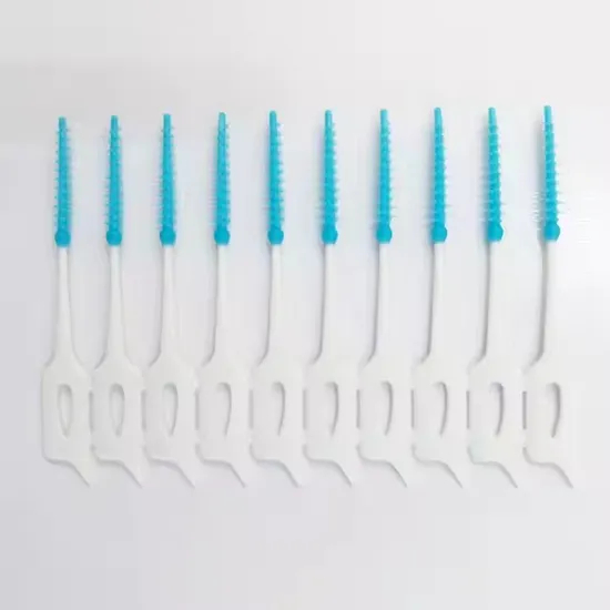 Disposable Soft Rubber Dental Picks Home Use Interdental Brush Toothpicks Adult Teeth Cleaner in Blister Card Packaging