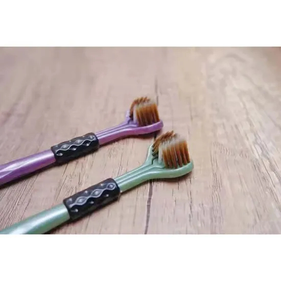 Triple Sided Wrapped Toothbrush Soft Bristles for Adults Three Heads Cleaning Tooth Dimension for Men Women