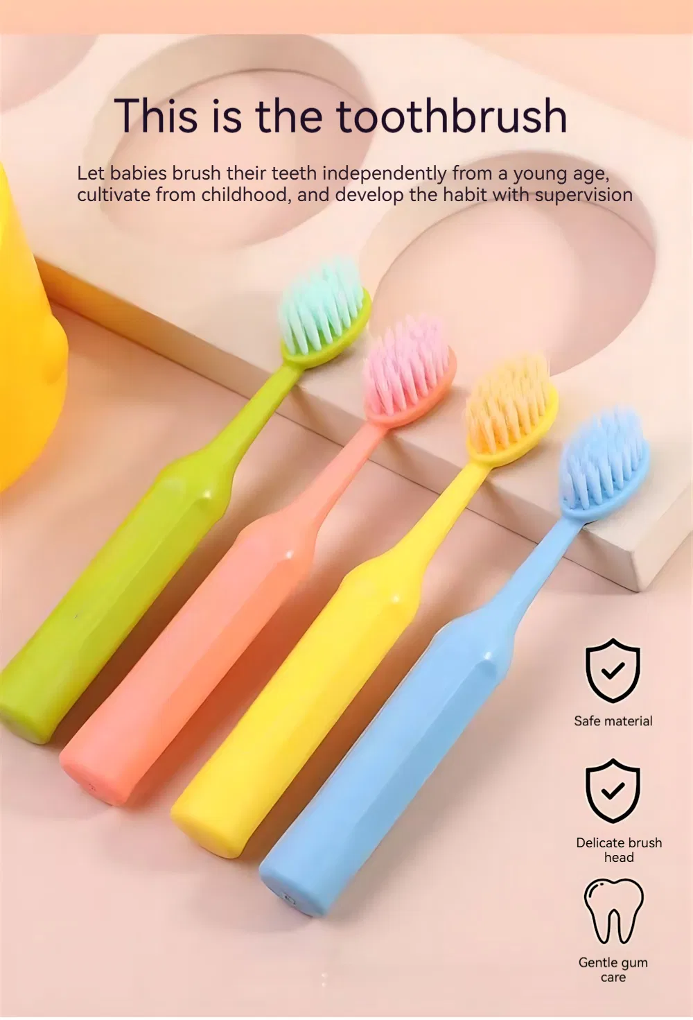 2023 OEM Super Soft Cute Children Use Cartoon Design Kids Toothbrush