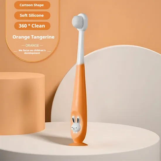 OEM Personalized Children's Toothbrush PBT Material Soft Fine Charcoal Small Head PP Handle Students 3-12 Years Home Use Box