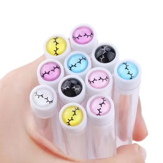 This Yellow Red Pink Short Mascara Cleanser Lash Extension Spoolie Brush Sets Keyring Eyelash Brush with Cap
