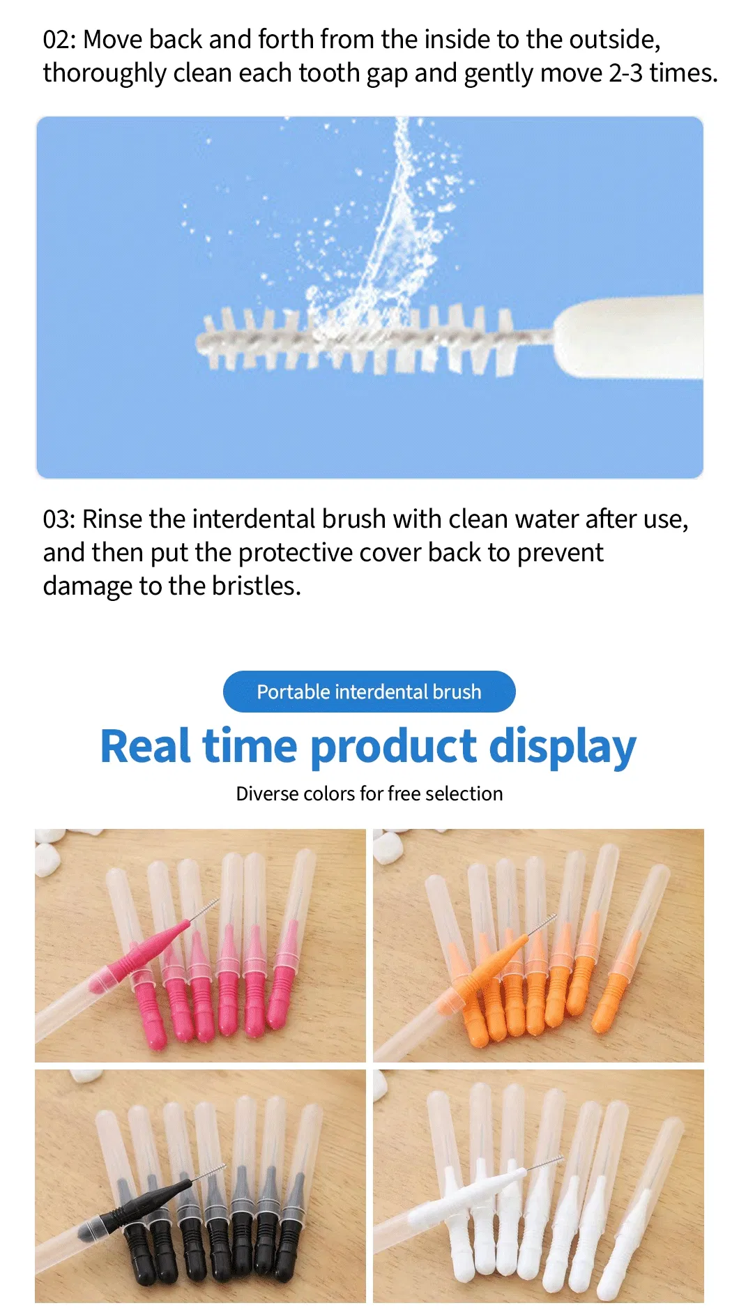 ISO Approved I Shape Stainless Steel Wire Teeth Clean Refillable Orthodontic Tooth Brush Dental Interdental Brush at Best Price