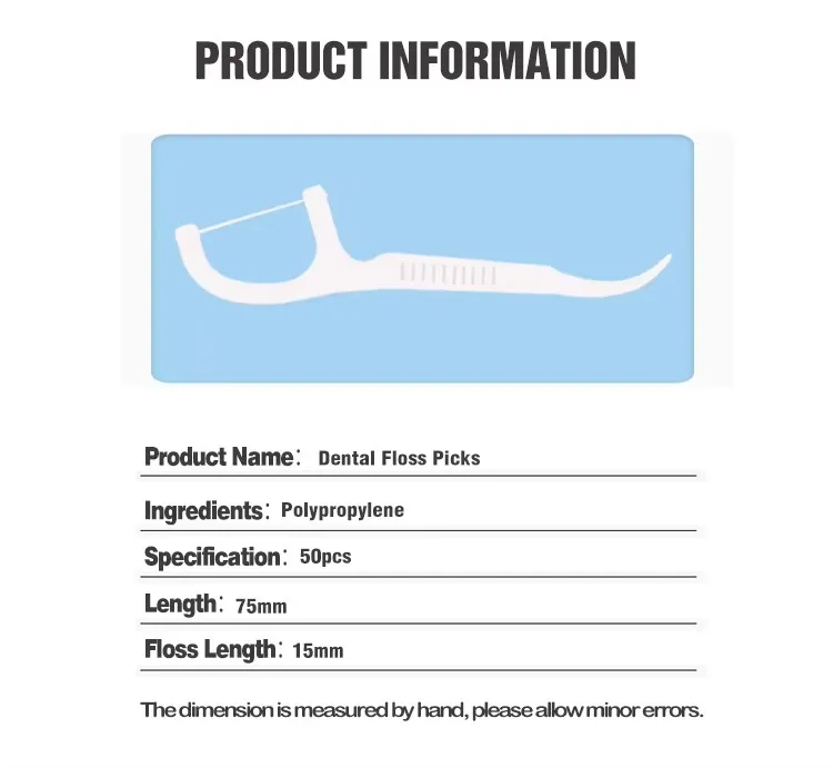 Individually Wrapped Biodegradable Floss Picks Silicone Dental Floss