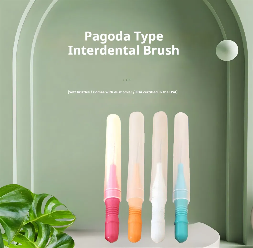 Disposable Interdental Brush Effective Oral Care Pagoda I-Type Plastic Interdental Brush