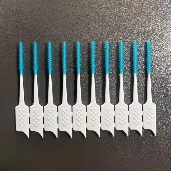 Customized Logo Disposable Dental Cleaning Interdental Brush Toothpick Silicone Dental Pick