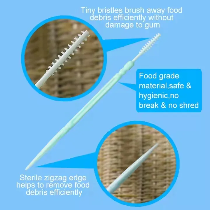 Wholesale Eco-Friendly Fine Quality Double-Ended Fishbone Toothpick Creative Design for Space-Saving Interdental Brushes