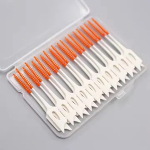 New Disposable Interdental Brush Dental Floss Picks Ended Rubber Toothpick Silicone Toothpick