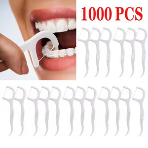 High Quality Individual Wrapped Biodegradable Bamboo Charcoal Dental Floss Pick Customized Packaging Toothpicks