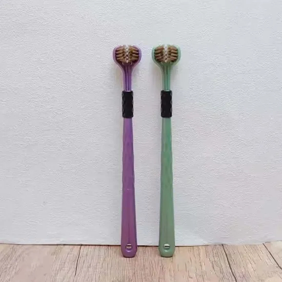 High Quality Three Sided Toothbrush Soft Bristled Wrapped Tongue Coating Adult Household Gum Protection and Cleaning Toothbrush