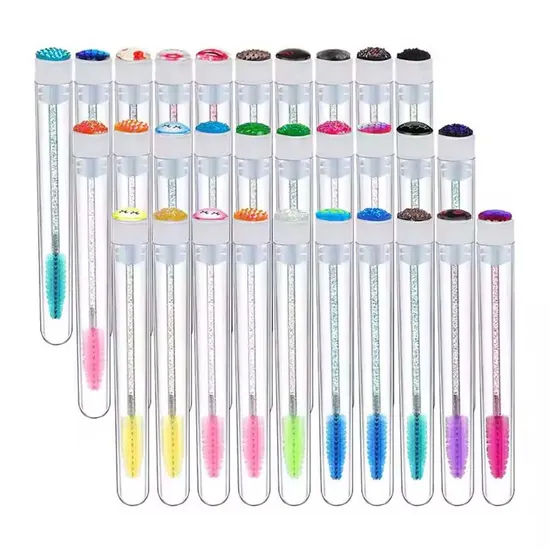 Wholesale Disposable Crystal Diamond Lash Wand Tube Superior Plastic Eyelash Test Brushes Hair Cleaning Makeup Beauty