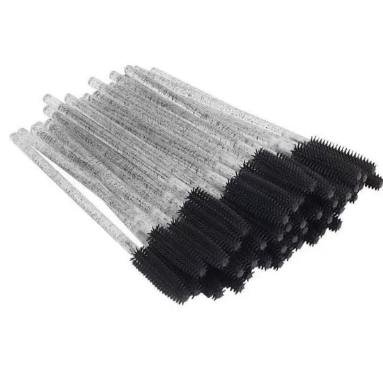 Refillable Cosmetic Packaging Natural 10ml Bamboo Lid Clear Glass and Frosted Glass Tube Mascara Silicone Brush