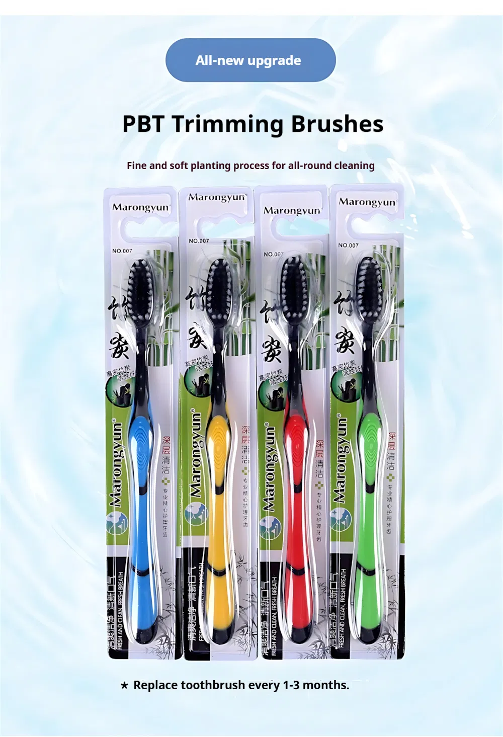 Wholesale Custom Adult Toothbrush with Super Soft Nylon Bristles Plastic Handle for Home Use Sensitive Teeth Care