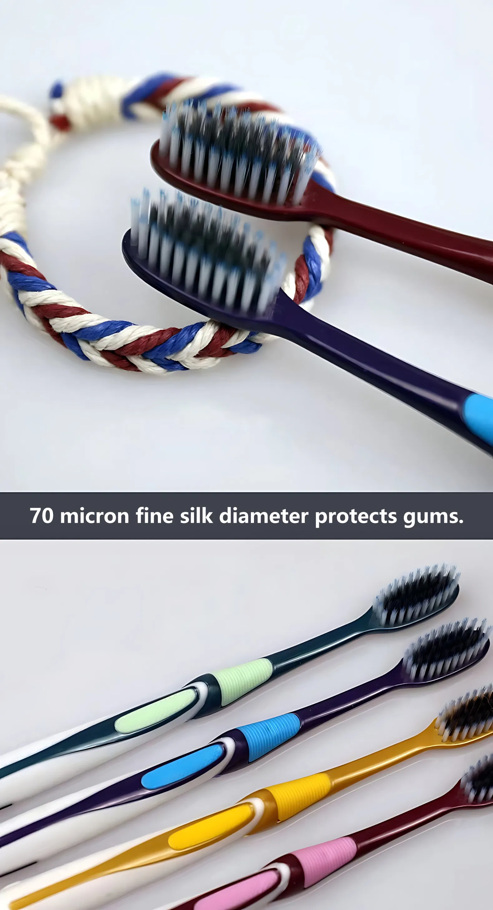 High Quality Popular Adult Travel Size All-in-One Soft Bristle Plastic Portable Disposable Bursting Beads Toothbrush