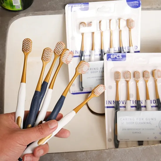 Anti-Slip Handle Plastic Adult Toothbrush - Medium Bristles for Daily Oral Hygiene