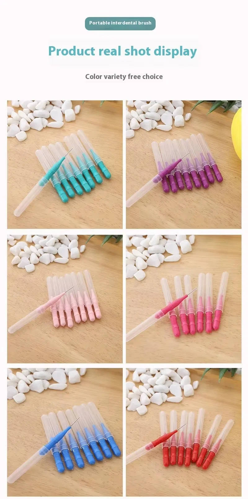 Customizable Disposable Multi-Color Cleaning Oral Interdental Cleaning Brush