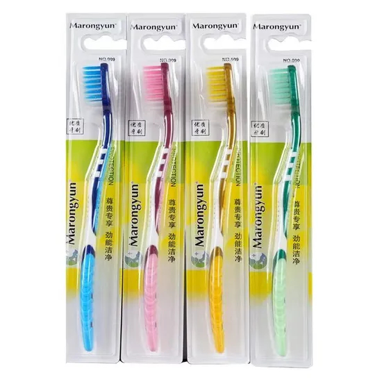 5PCS/Pack Escova De Dente High Quality Nylon Filament Anti-Slip TPR Handle OEM Toothbrush Manufacturer