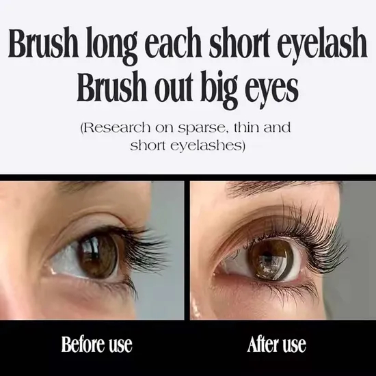 Small Silver Mascara, Naturally Thick, Curly, Durable, Waterproof, Non Smudging, Steel Pipe Eyelash Base