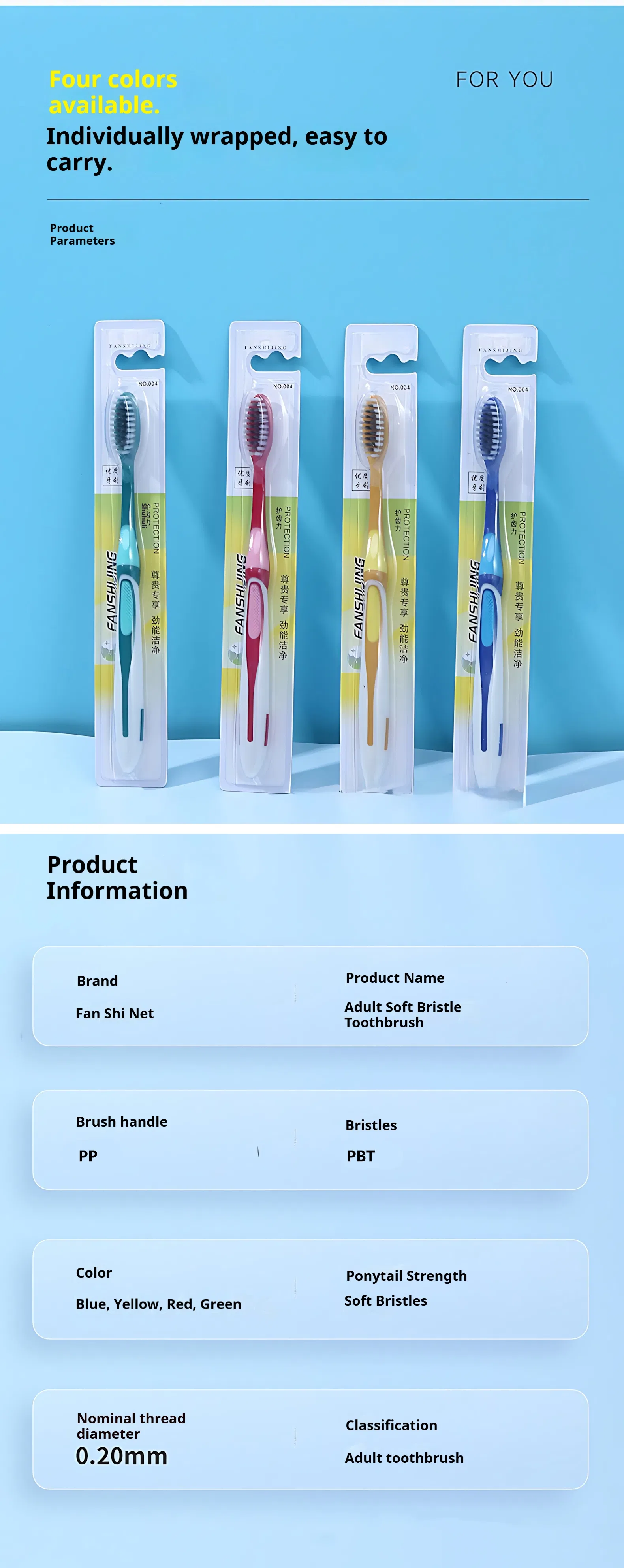 Manufacturer Wholesale High Quality Travel Manual Toothbrush Ultra Soft Bristle Plastic Durable Adult Toothbrush