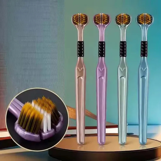 Three-Side Toothbrush 3D Three-End Package Type Household Soft Hair Cleaning Adult Tongue Coating Clean Wholesale Generation