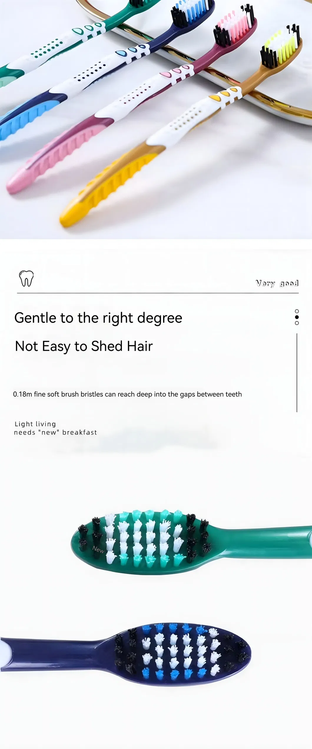 Hotsale Durable Practical Personalized Deep Cleaning Manual Toothbrush in Travel Camping Oral Care Scenes