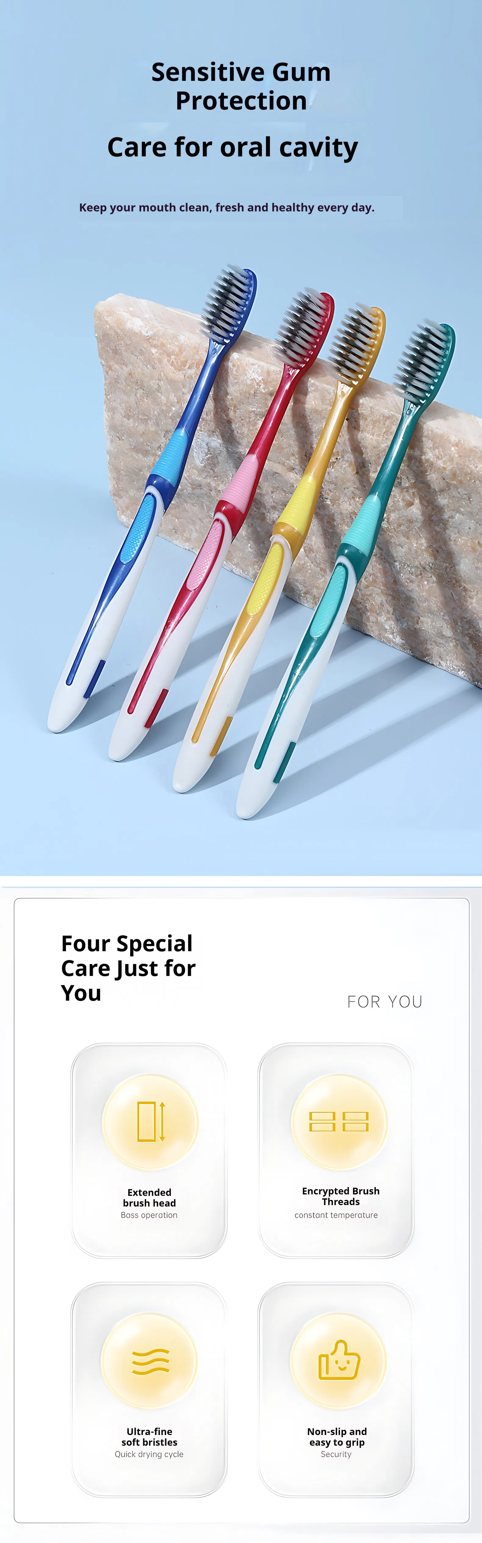 Manufacturer Wholesale High Quality Travel Manual Toothbrush Ultra Soft Bristle Plastic Durable Adult Toothbrush