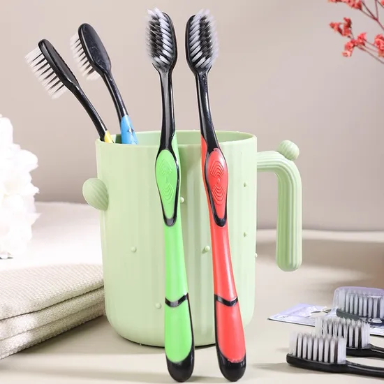 Wholesale Custom Adult Toothbrush with Super Soft Nylon Bristles Plastic Handle for Home Use Sensitive Teeth Care