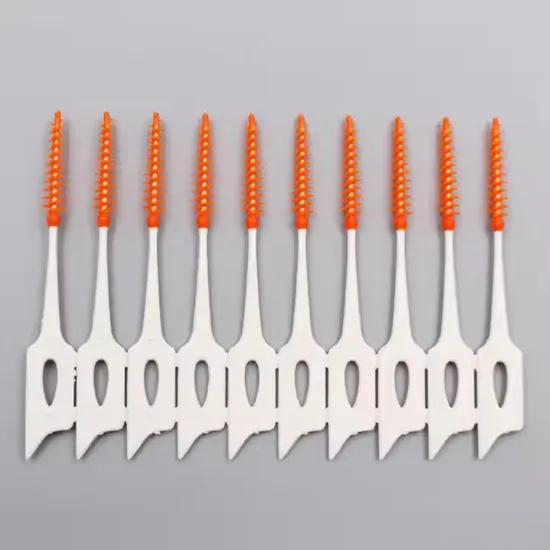 Customized Logo Disposable Dental Cleaning Interdental Brush Toothpick Silicone Toothpick