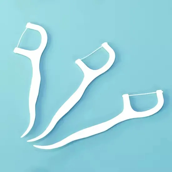 50PCS Small Square Box with Polymer Floss Stick Plastic Toothpick Packaging Floss Pick Silicone Dental Floss Manufacturers Direct Sales