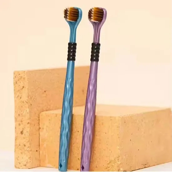 2 in 1 Three-Sided Parcel Soft Bristle Dental Toothbrush, Tongue Brush