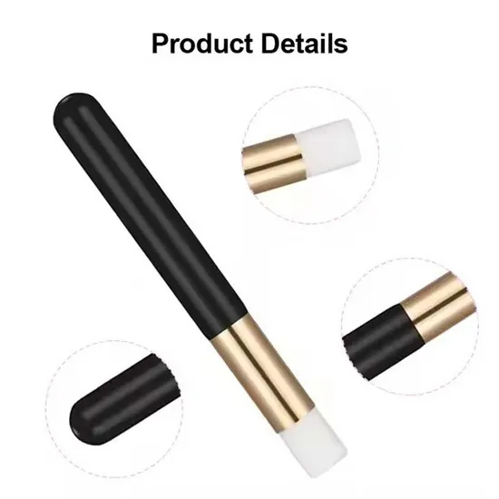 New Arrival Reusable Microfiber Brush Wooden Handle Eyelash Facial Cleaner Shampoo Brush for Makeup Removal
