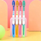 Sience 5-Zone Bristle Wide-Thin Toothbrush Set Two Soft Charcoal Bristle Wide Head Design Plastic for Adults Home Hotel