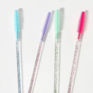 Mini Portable Colorful Disposable Nylon Eyelash Curler and Eyebrow Brush 50-Piece Pack Makeup Comb for Mascara Brushes