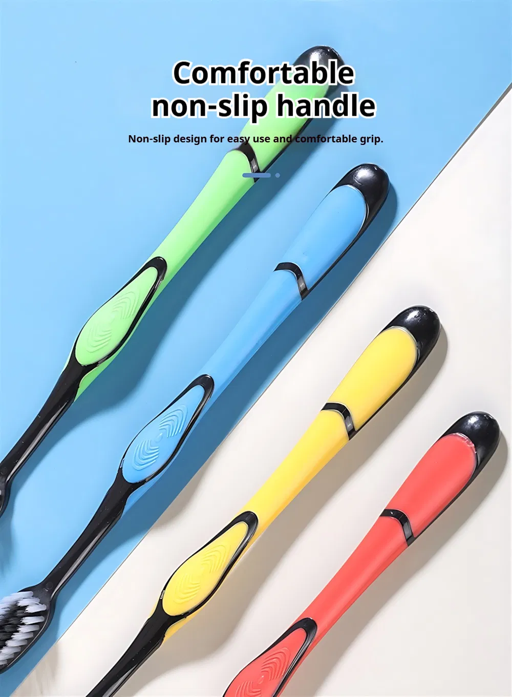 Wholesale Custom Adult Toothbrush with Super Soft Nylon Bristles Plastic Handle for Home Use Sensitive Teeth Care