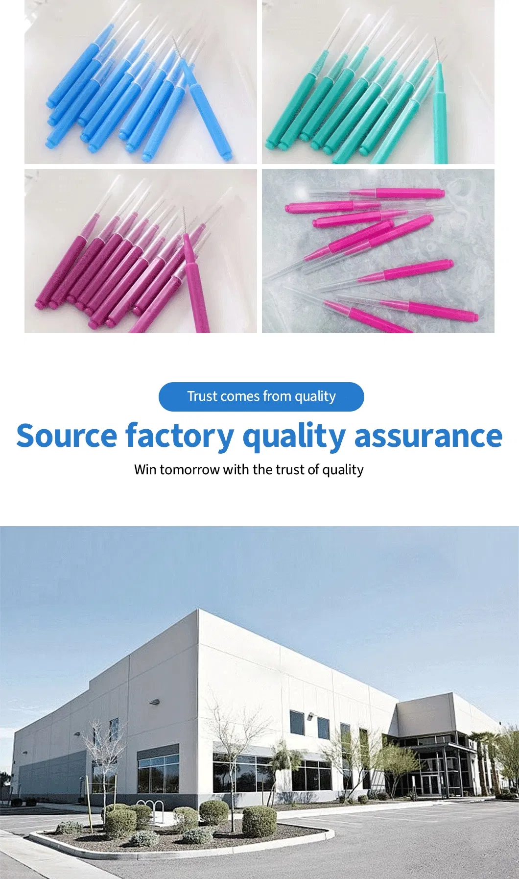 Interdental Brush Head Biodegradable Silicon Toothpick Box Packaging for Adults