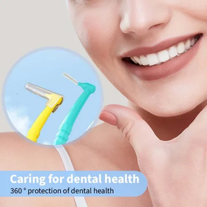 Pink L Shape Interdental Brush for Cleaning Tooth, Toothpicks for Oral Cleaning Interdental Brushes