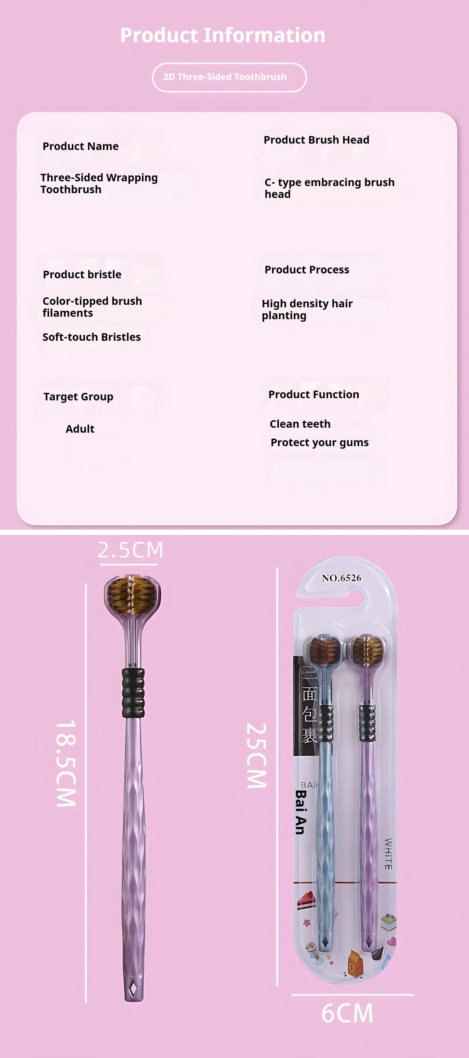 Soft Clean Deep Toothbrush Effectively High Quality Oral Care Teeth Brush Wholesale Cheap Adult Toothbrush Hygiene Products
