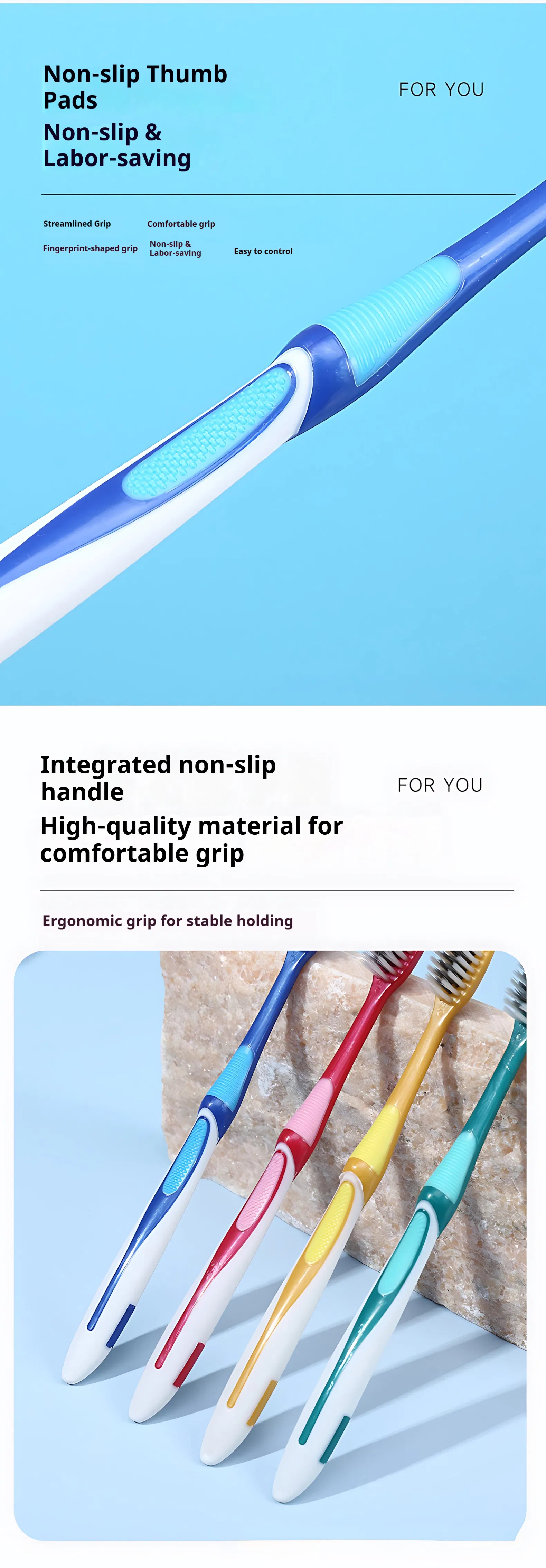 Manufacturer Wholesale High Quality Travel Manual Toothbrush Ultra Soft Bristle Plastic Durable Adult Toothbrush