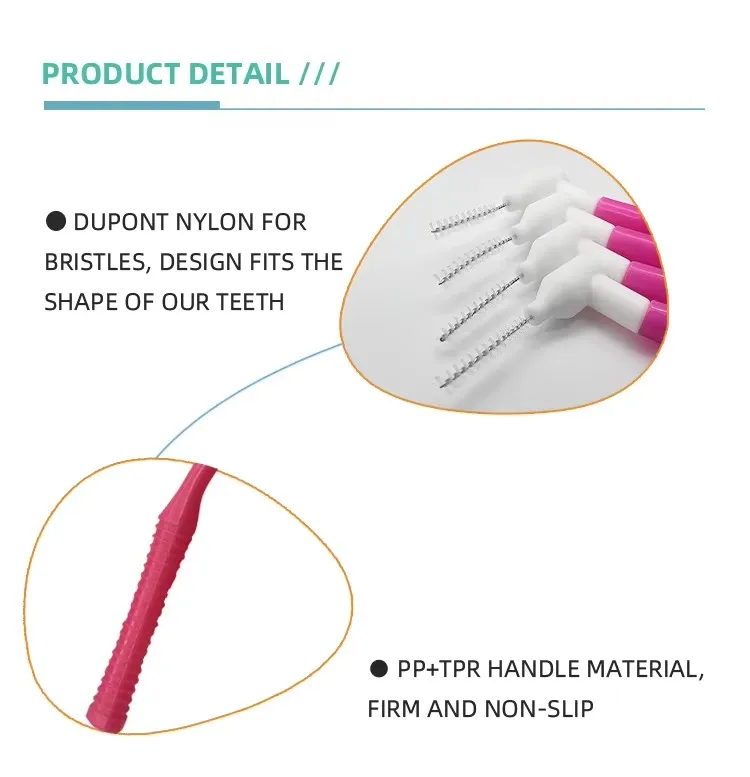 Customized Cheap Biodegradable Bamboo Handle Interdental Brushes Effective Teeth Cleaner
