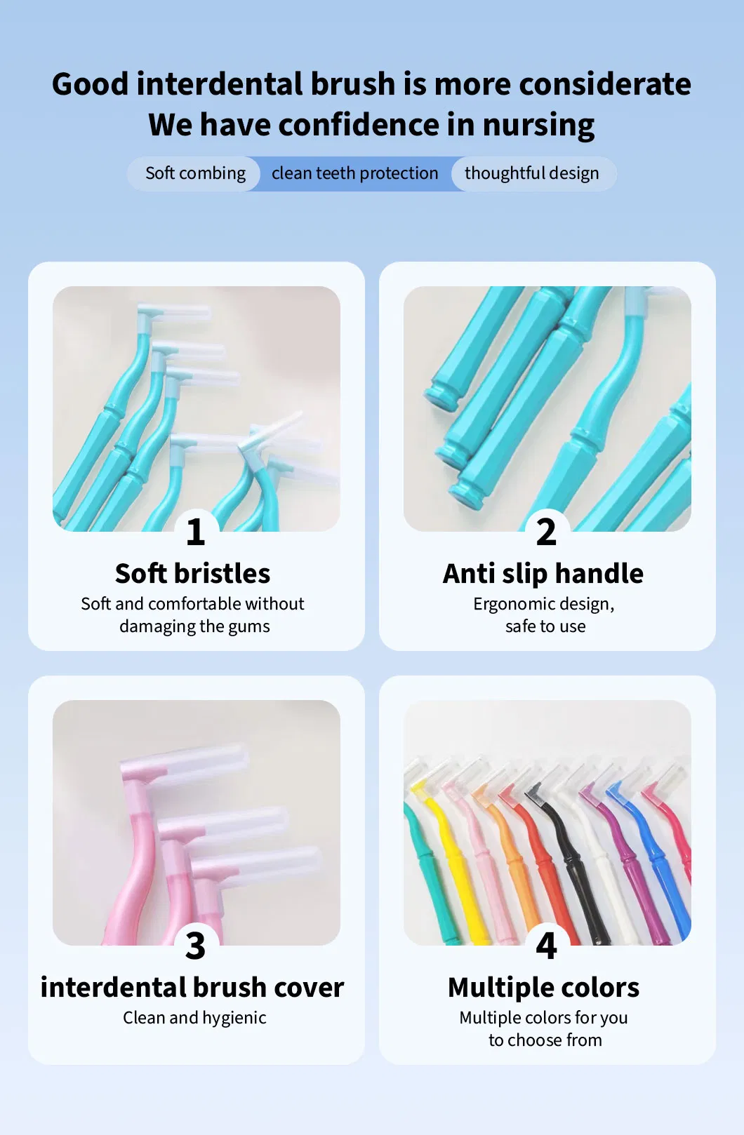 Manufacture Interdental Brush with Different Size Interdental Toothbrush Interdental Teeth Brush