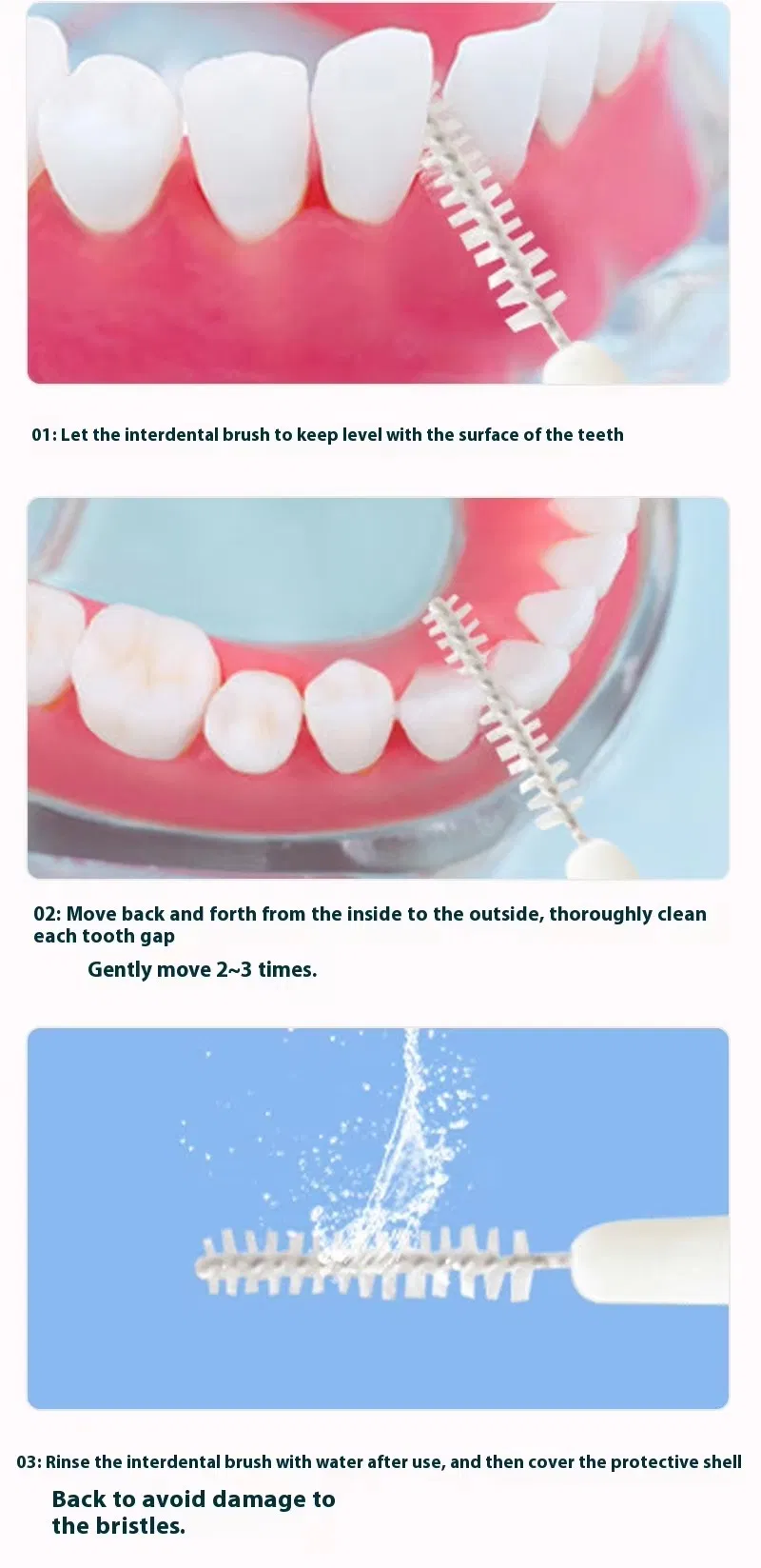 Eco Friendly Silicone Disposable Dental Interdental Brush Dental Equipment Toothbrush
