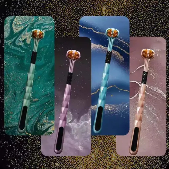 Three Sided Toothbrush with Soft Bristles Scraping Tongue Coating Gum Cleaning Adult Household Toothbrush