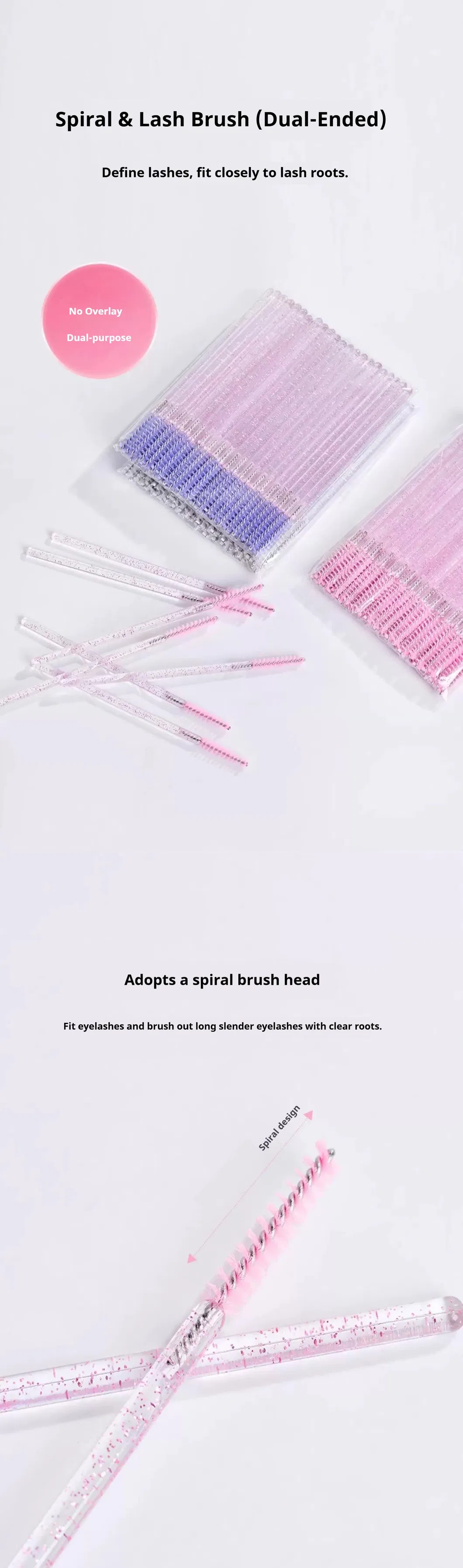 Disposable Eyelash Brush Eyebrow Roll Lash Lift Mascara Brush Eyelash Wand Stick Micro Swabs Lash