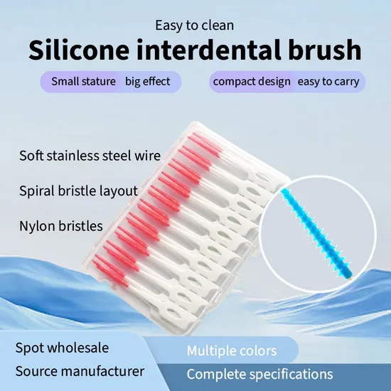 High Quality Silicone Interdental Brush Soft Bristles for Teeth Cleaning Dental Care Oral Hygiene Reusable