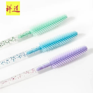 Lash Extension Supplies Portable Mascara Wands Pink Disposable Spoolies Lash Cleansing Brush Glitter Eyelash Brush 50PCS