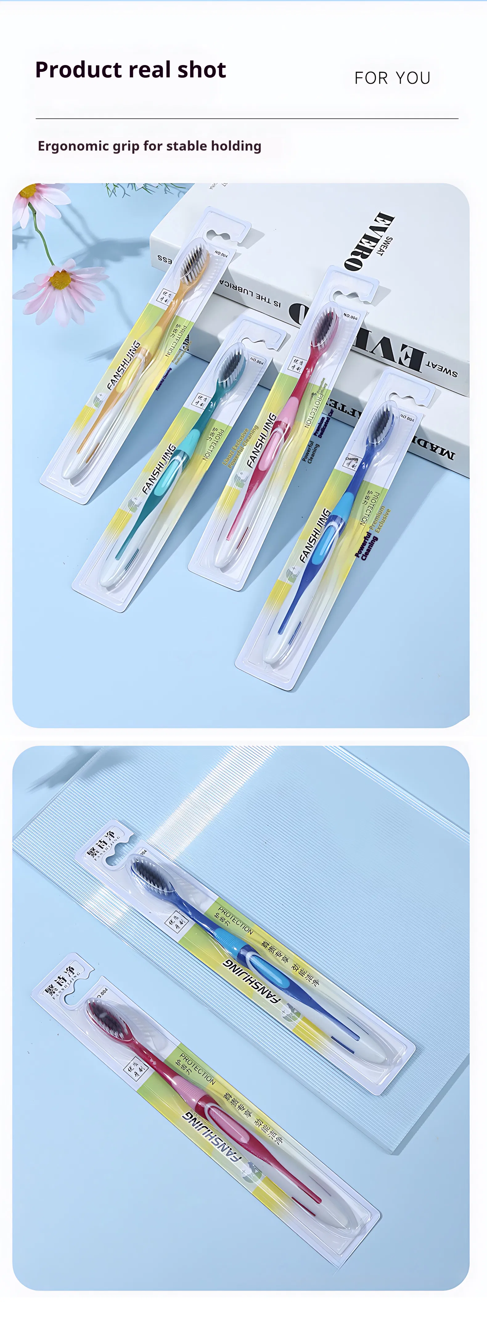 Manufacturer Wholesale High Quality Travel Manual Toothbrush Ultra Soft Bristle Plastic Durable Adult Toothbrush