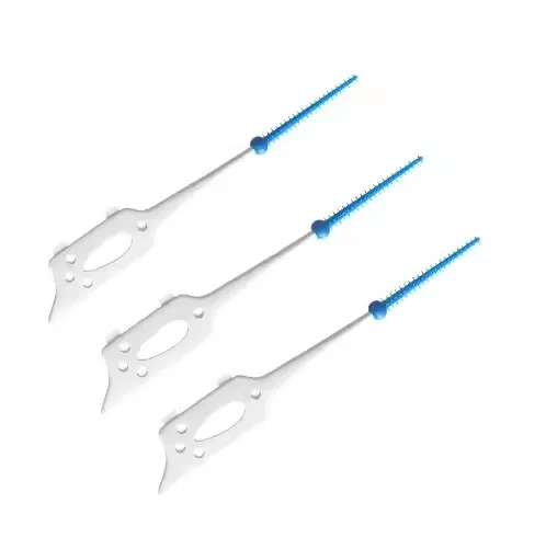 Good Quality Rubber Reusable Personal Care Teeth Cleaning Oral Plastic Toothpick Interdental Brush Silicone Toothpick