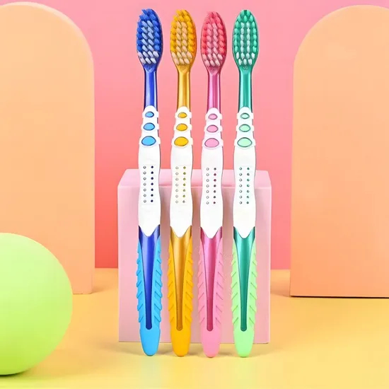 Custom Adult 2 Side Toothbrush Nylon Bristles Soft Bristle Toothbrush Individual Packing Home Use Standard Toothbrush Stock